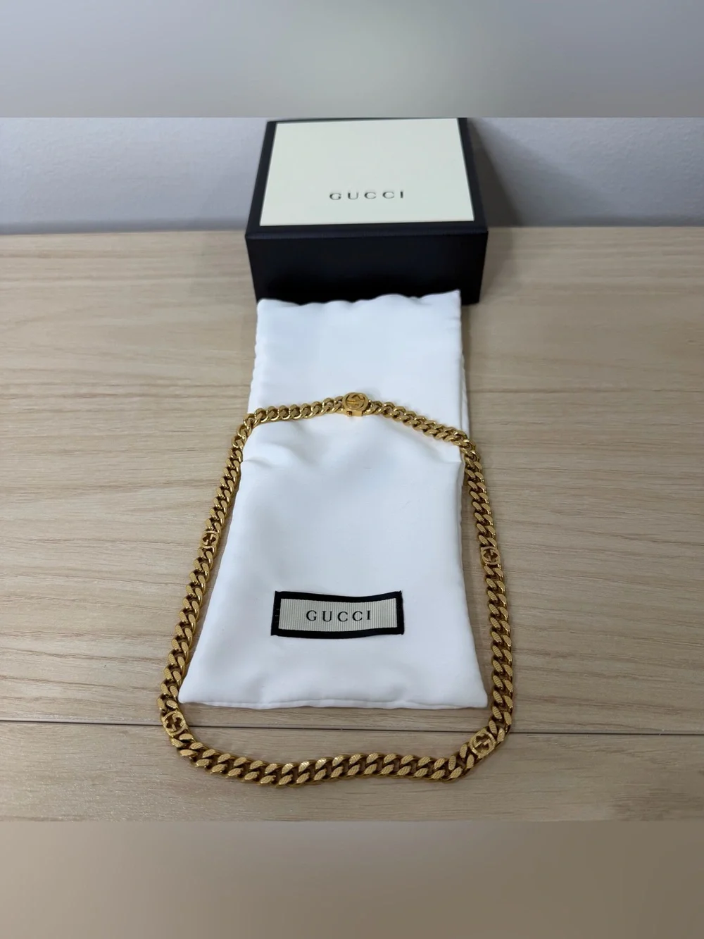 Gucci Gold Cuban Link Chain Necklace